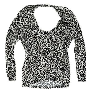 Express Leopard Print Vintage Open Back Rayon Blouse - Size XS